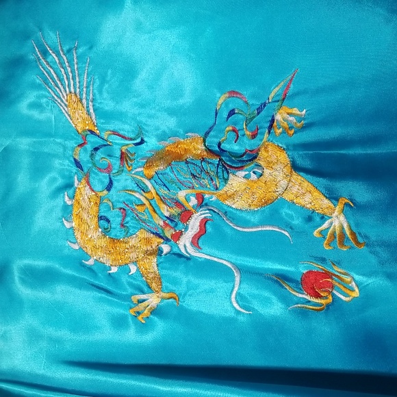 Satin Blue Robe - Picture 5 of 7